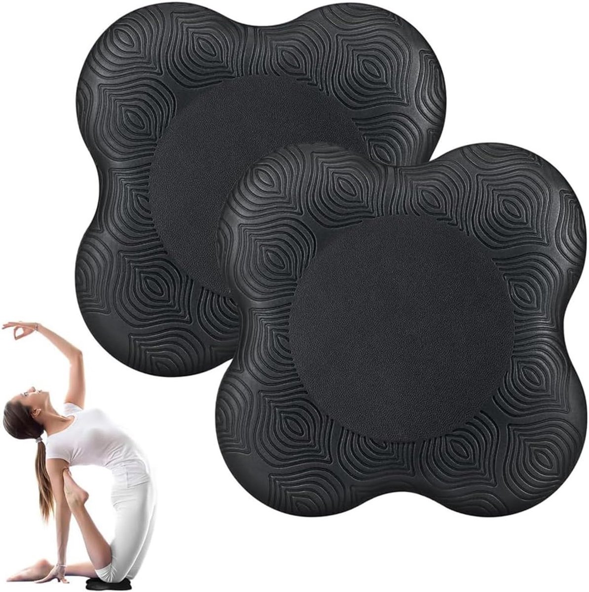Dailygoods - Dailygoody - Kniekussen Antislip - Ondersteunt Knie bij Sport - Zwart - Kniepad - Ideaal voor Yoga en Pilates - Duurzaam en Comfortabel