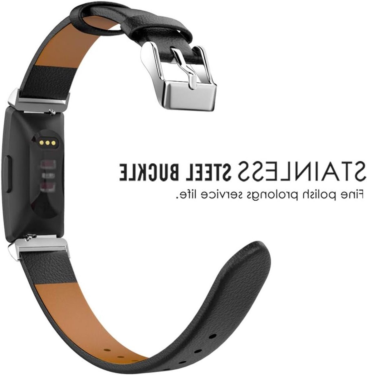 Genuine Leather Horlogeband voor Fitbit Inspire/Inspire HR, Comfortabele en Duurzame Band, Stijlvolle Accessoire voor Fitness Trackers thumbnail 3