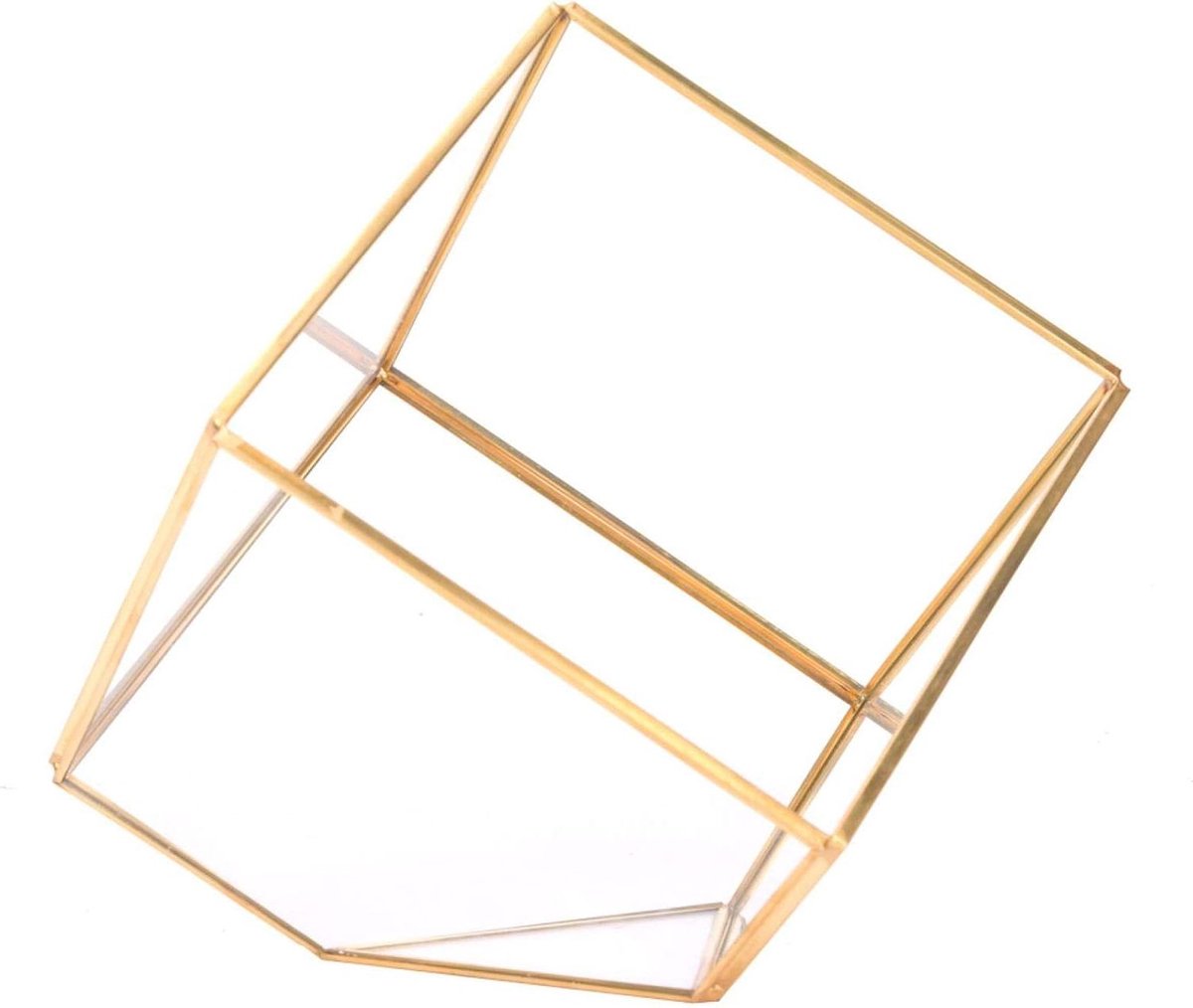 Geometrische Glazen Plantenbak - Glazen Terrarium - Planten Presenteren - Modern Geometrisch Design - 15.2 x 15.2 x 15.2 cm