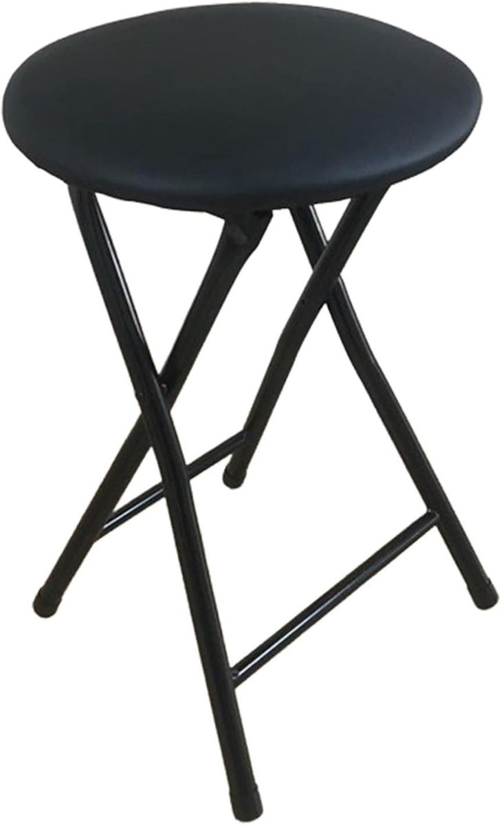 Opvouwbare Barkruk - Inklapbare Kruk - Ontbijt Zitten - Geen Installatie - 45 cm Hoog - Zwart