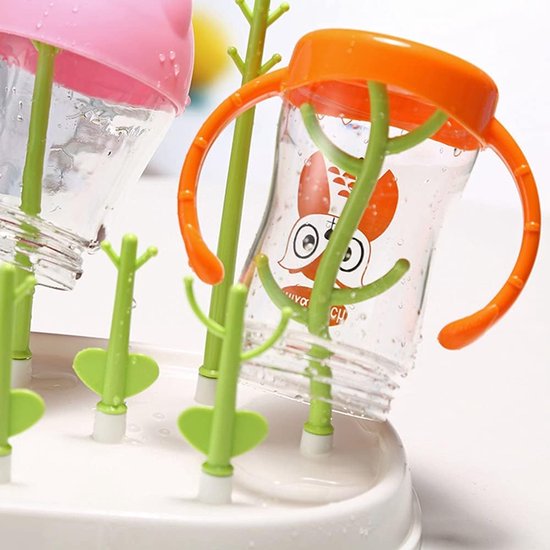 Fles Droogrek - Baby Organizer - Baby Spullen - Opvouwbaar Ontwerp - Compact Formaat - Roze — afbeelding 3