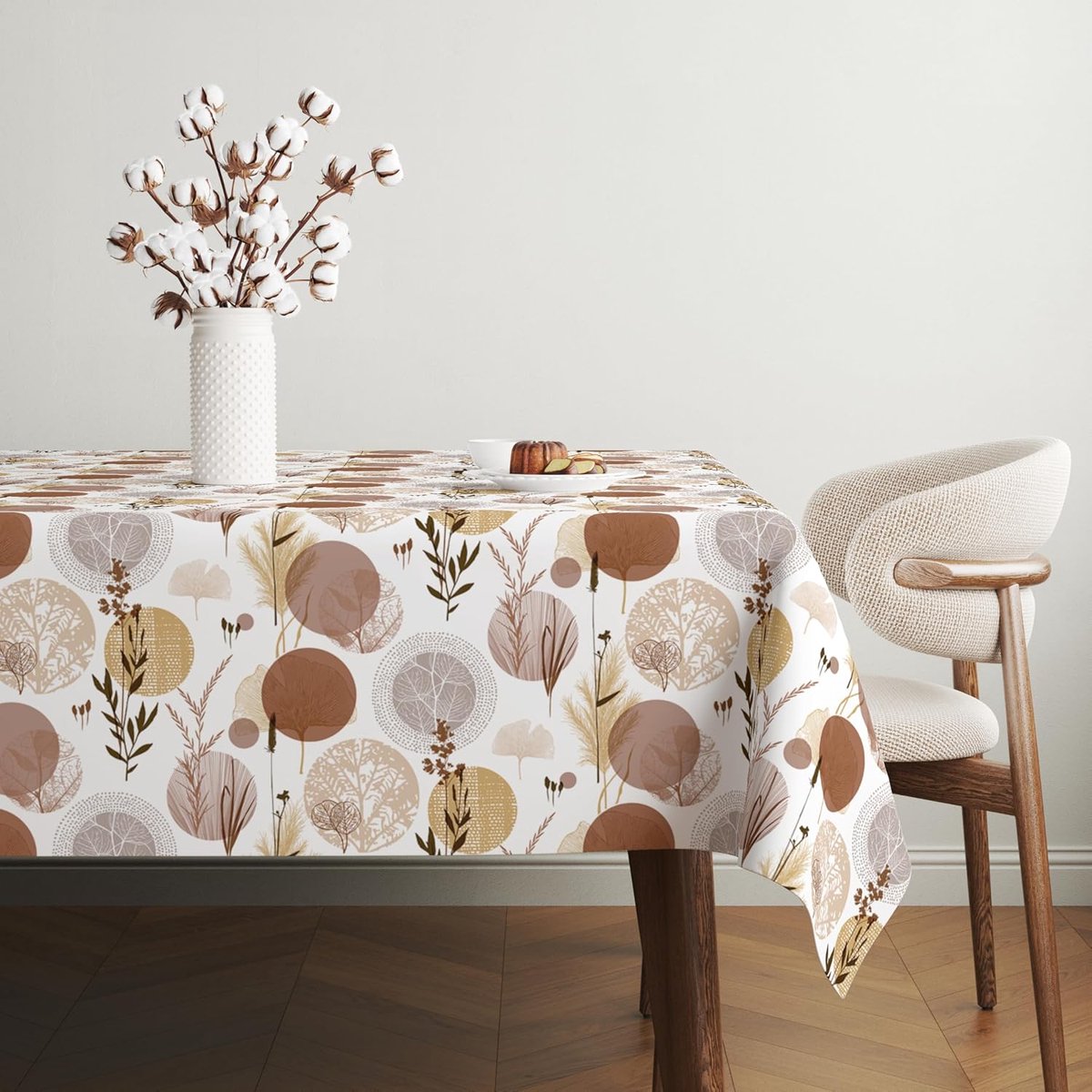 Tafelzeil - Tafelkleed - Tafel Beschermen - Herfst Bladpatroon - 140 Rond - Bruin