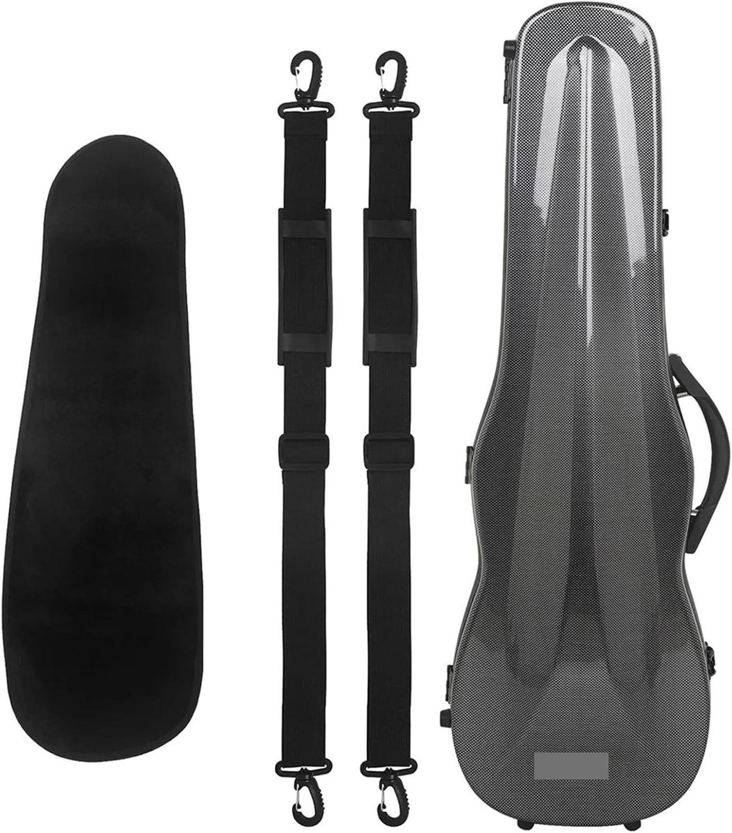 Vioolkoffer - Koffer viool - Muziek transport - Superlicht koolstofvezel - 4/4 maat - Zwart
