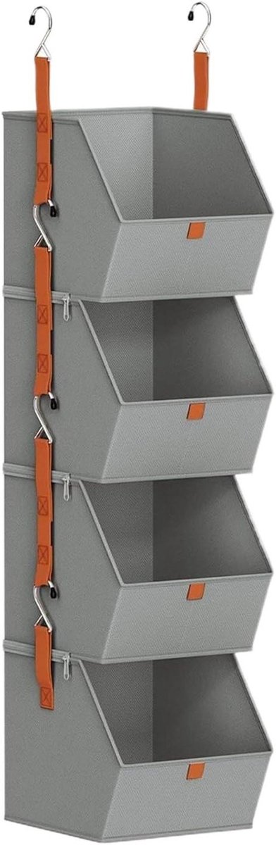 Deur Organizer - Kast Planken - Ruimte Besparen - Vier Niveaus - 120 cm Hoog - Grijs