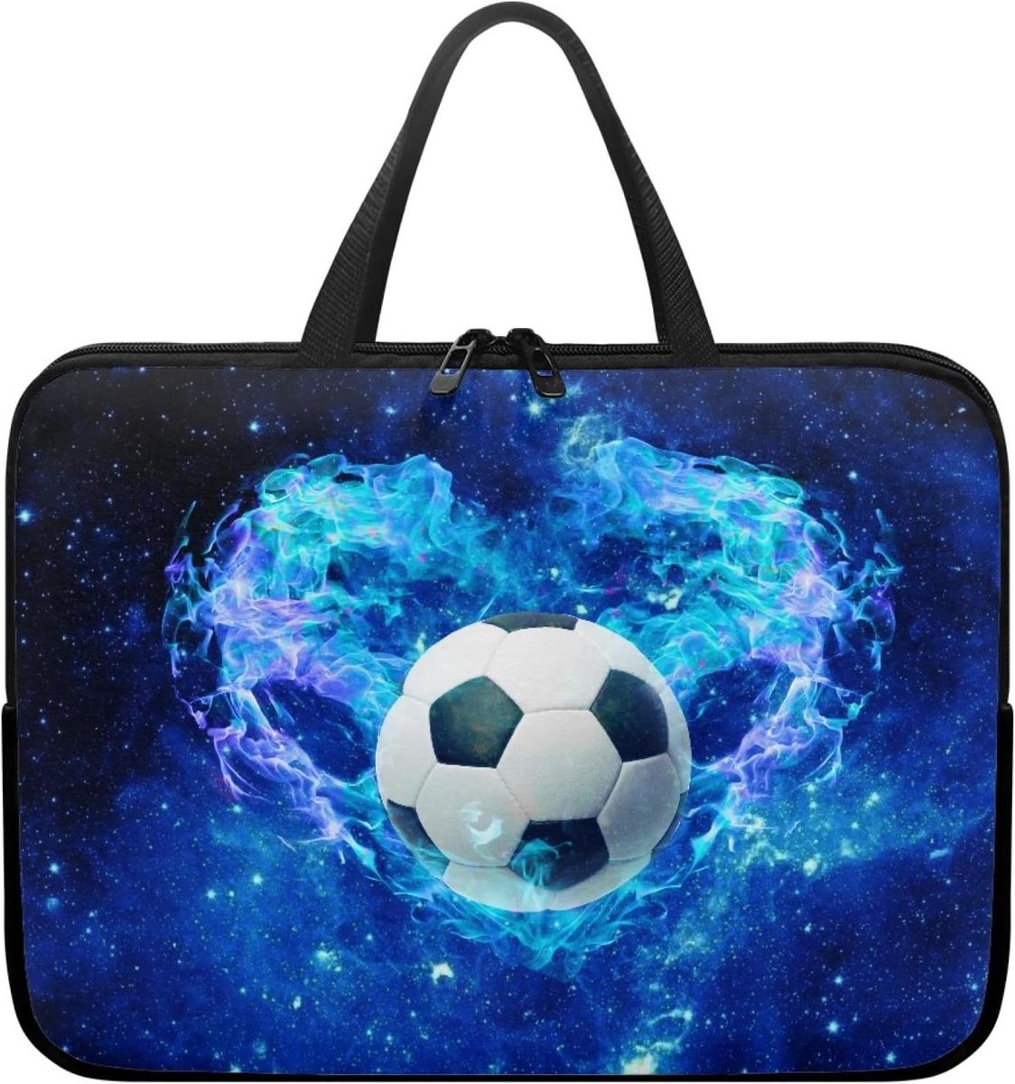 Laptoptas - Computerhoes - Veilig Transport - Waterdicht Polyester - 10-17 inch - Voetbalprint