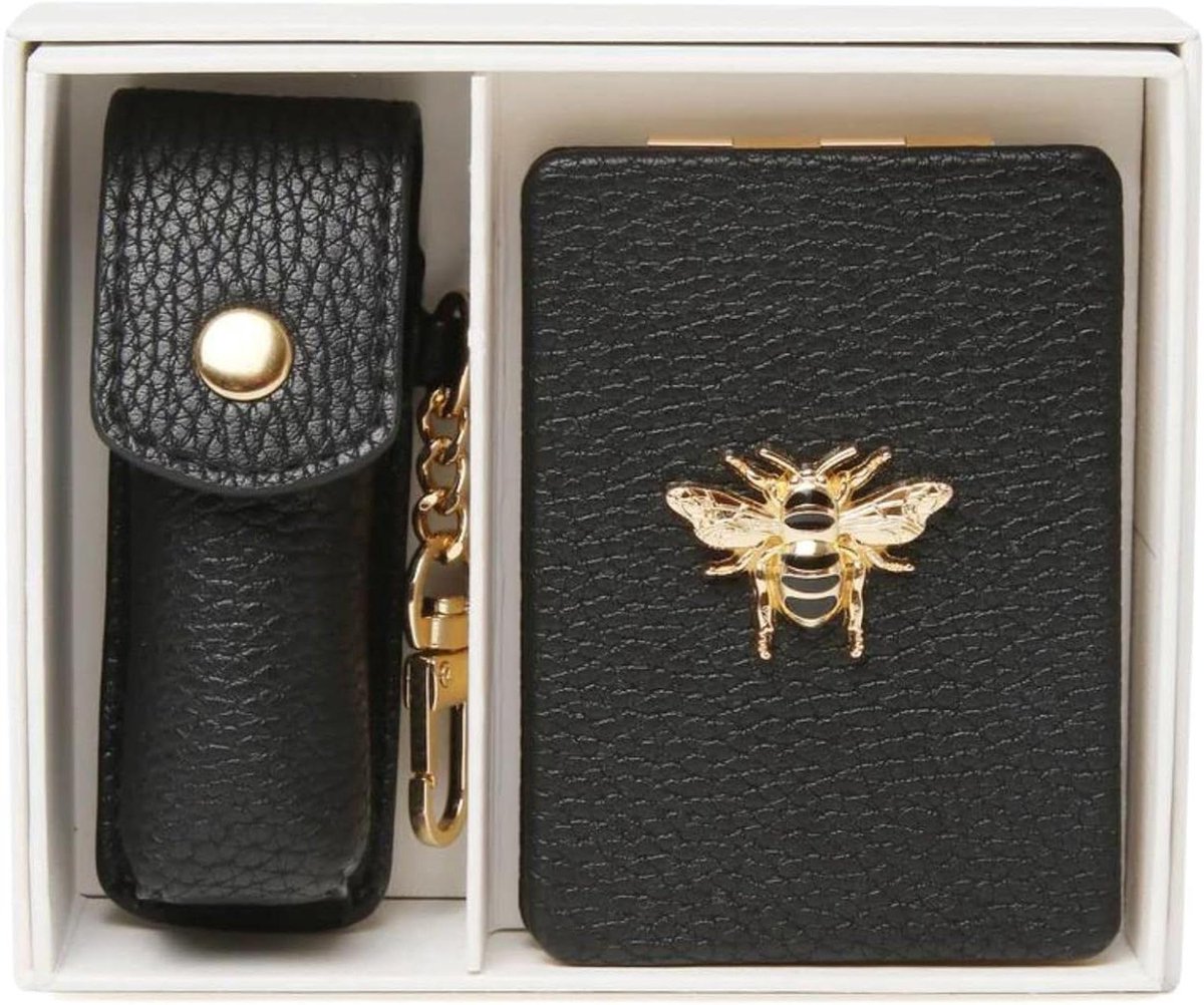 Make-up Set - Spiegel en Houder - Make-up Aanbrengen - Met Bij Detail - Compact Formaat - Zwart