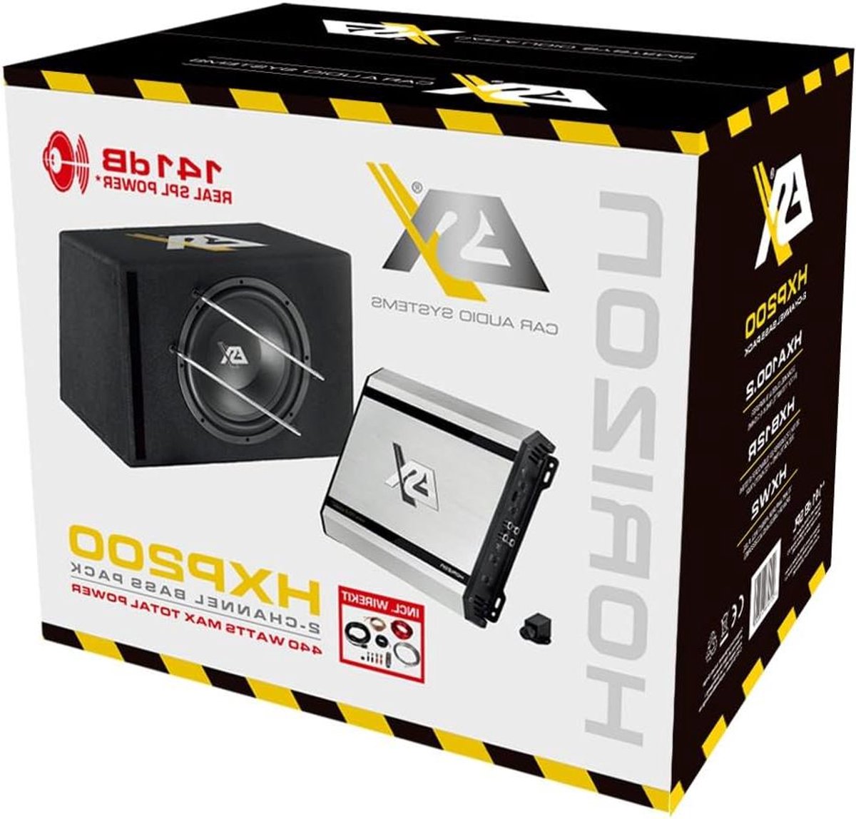 Baspakket - Subwoofer set - Auto Audio - Compleet met versterker - 30 cm - Zwart