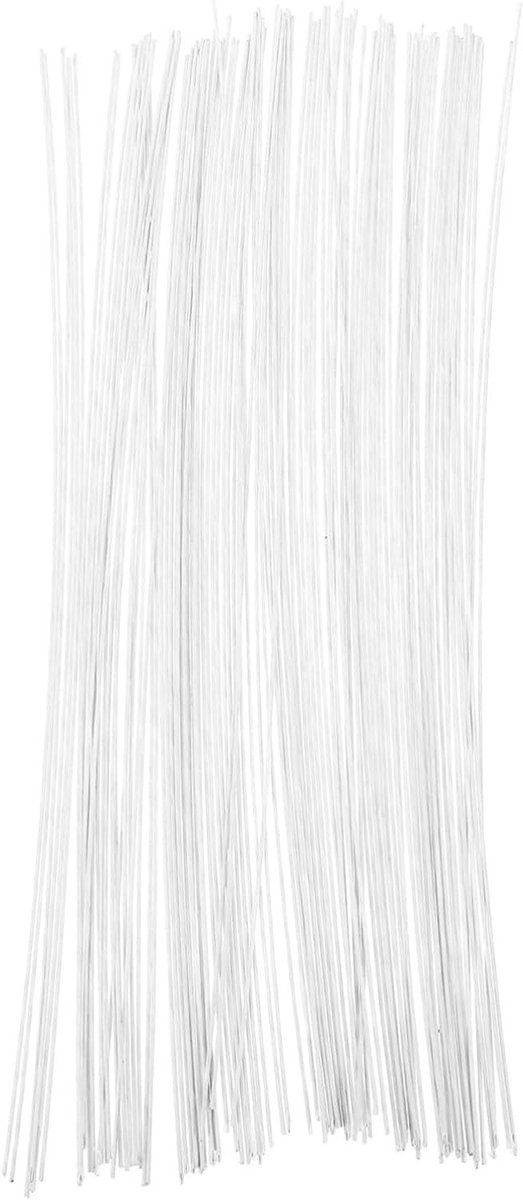 Bloemendraad - Ambachtsdraad - Bloemschikken Knutselen - Papierwikkeling - 100 stuks - Wit