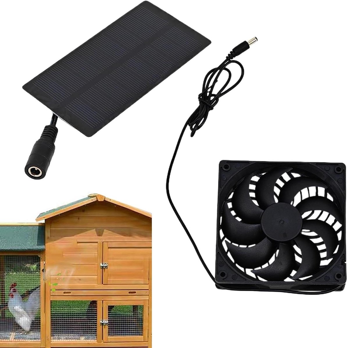 Zonneventilator - Afzuigventilator - Ruimte Verfrissen - Eenvoudige Installatie - 35 cm - Zwart