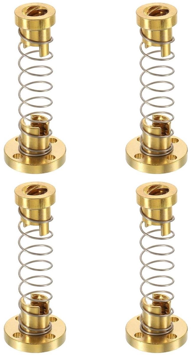 Veerbelaste Moeren - Anti-spel Moeren - 3D Printer Onderdelen - POM Materiaal - 4 Stuks - Goud