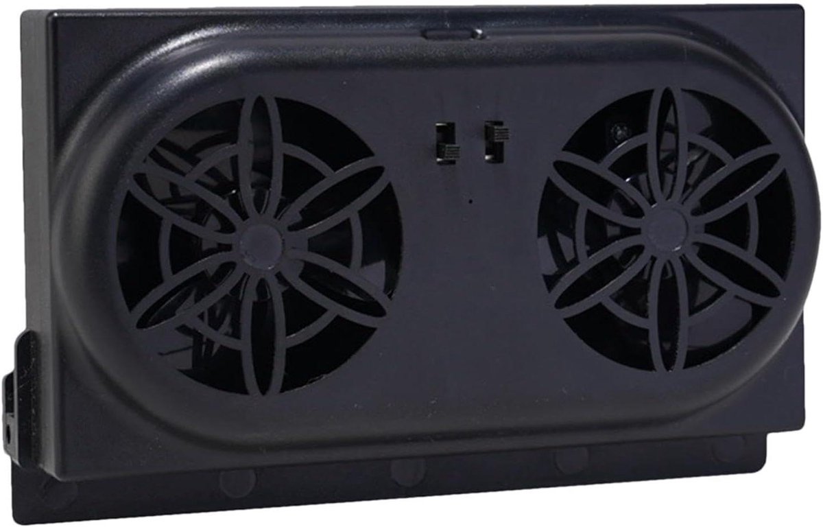Auto Raam Ventilator - Afzuigblower - Zomer Parkeren - Zonne- en USB-aangedreven - 185 cm - Zwart