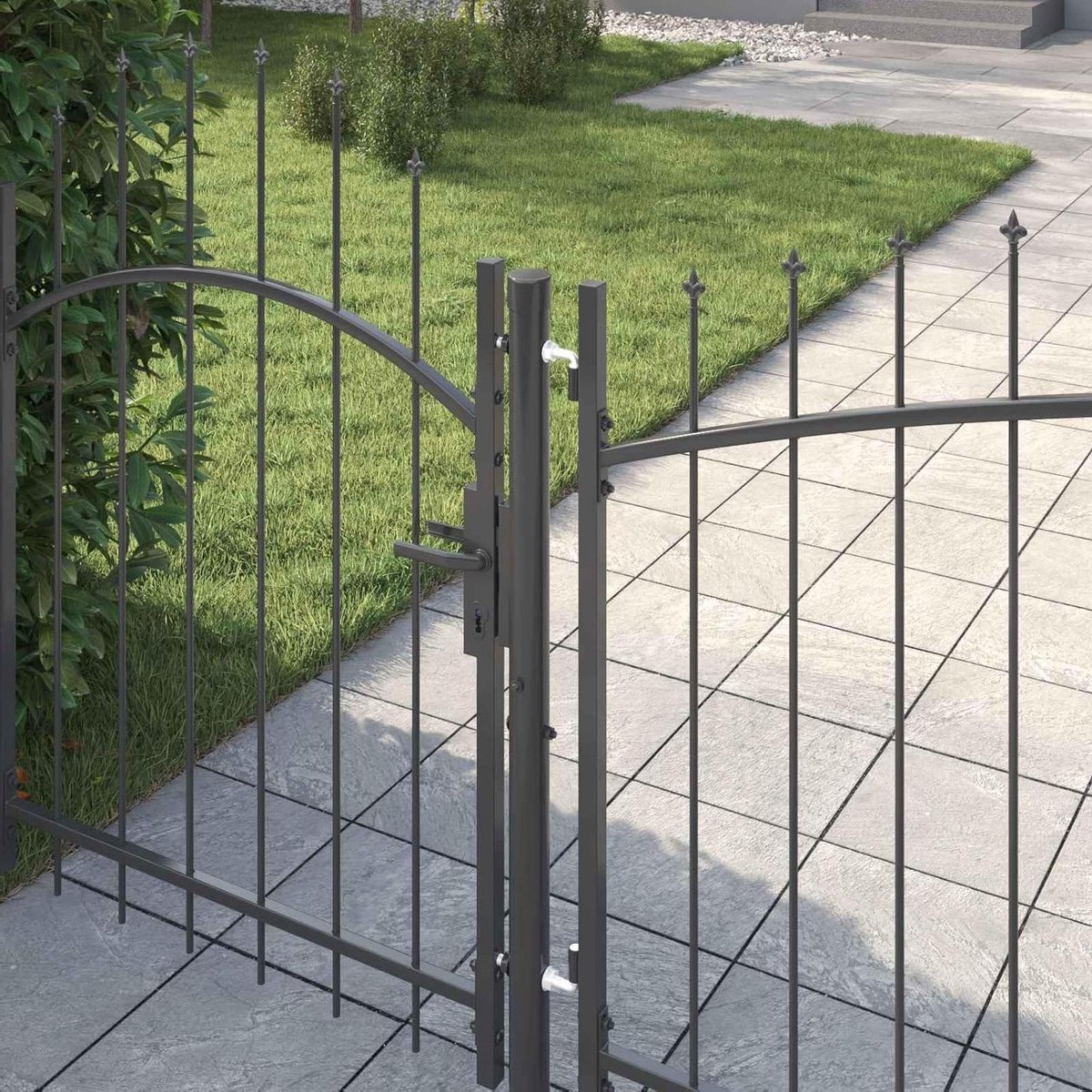 Stalen Tuinpoort - Buitenpoort - Tuin Afscheiden - Gepoedercoat Oppervlak - 100x400 cm - G
