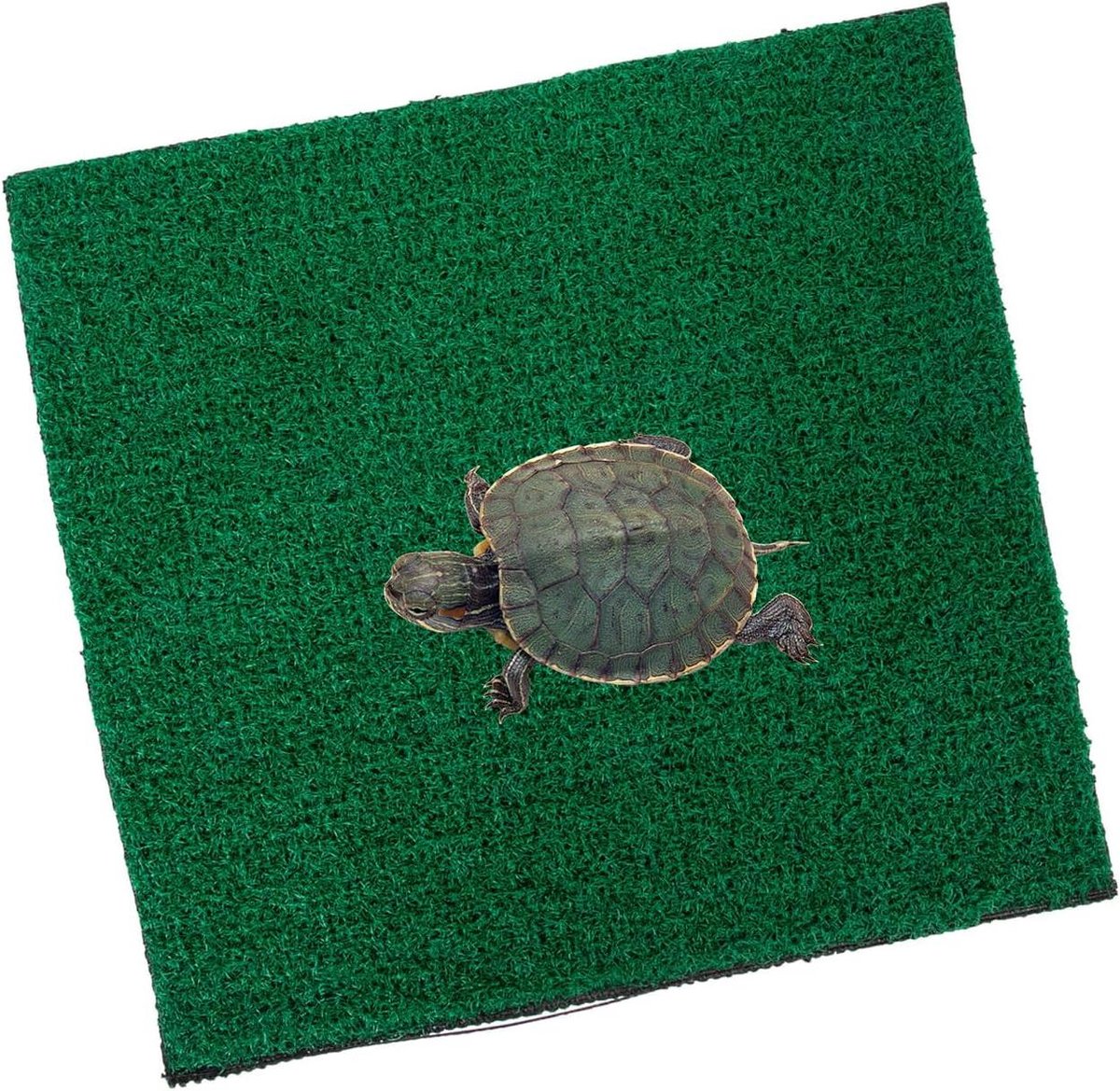 Kunstgras Schildpad Platform - Turfmat Aquarium - Dierenverblijf Inrichting - Realistische Simulatie - 30x30cm - Donkergroen