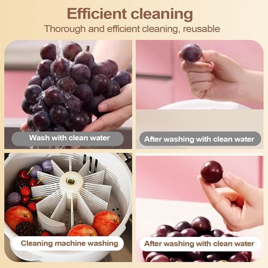Fruitreiniger Groenteschaal - Draaidroger Salade - Groenten Fruit Wassen - Handmatig Elektrisch - 33 cm Diameter - Wit — afbeelding 2