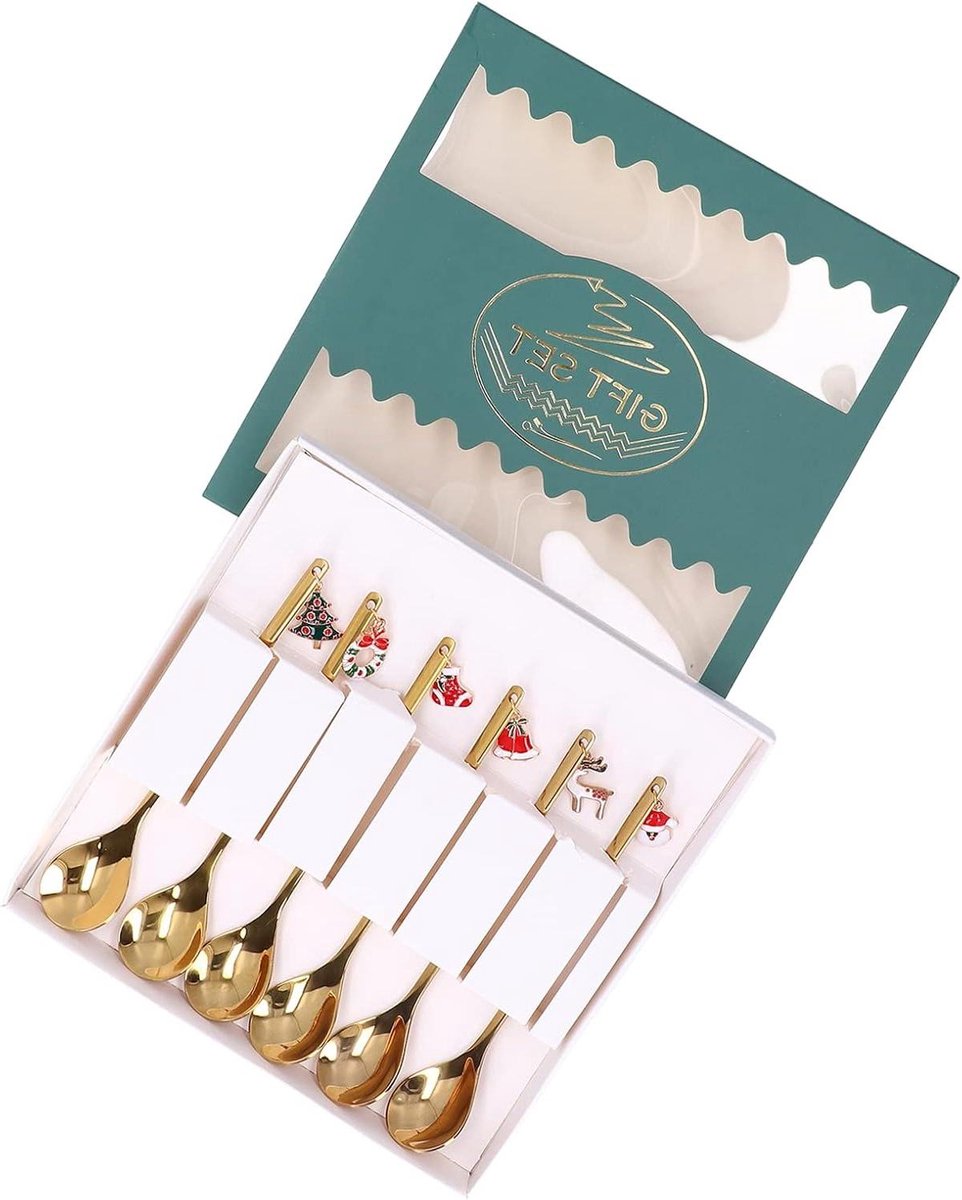 Lepel Set - Keuken Lepels - Dranken Mengen - Gladde Spiegelpolijsting - 6 Stuks - Goudkleurig