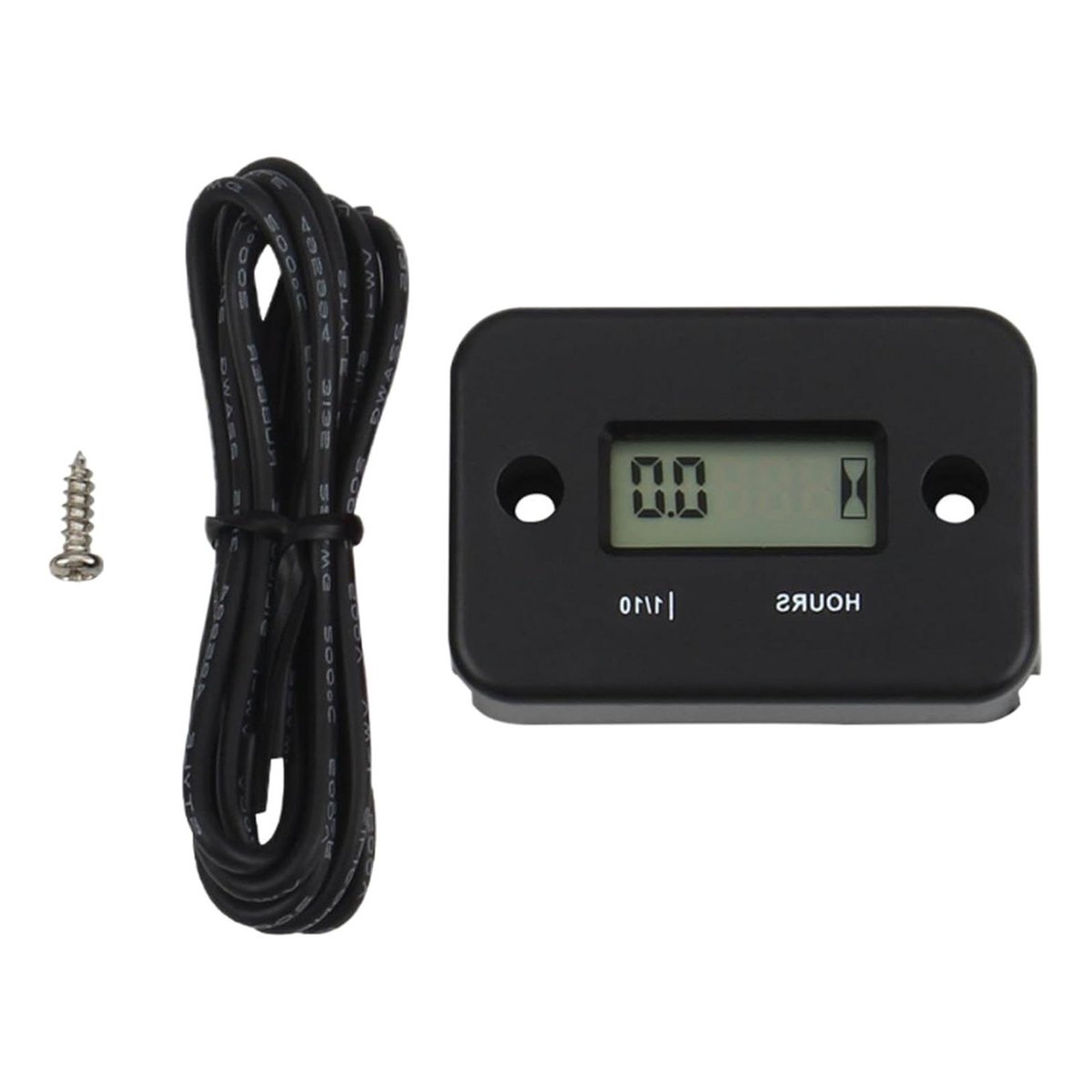 Bedrijfsurenteller - Digitale urenteller - Onderhoud bijhouden - Waterdicht LCD display - Compact ontwerp - Zwart