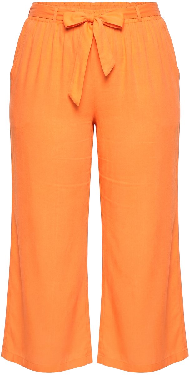 MIAMODA - Dames - Culotte wijde recht pijp strikceintuur - Perzik - Maat 48