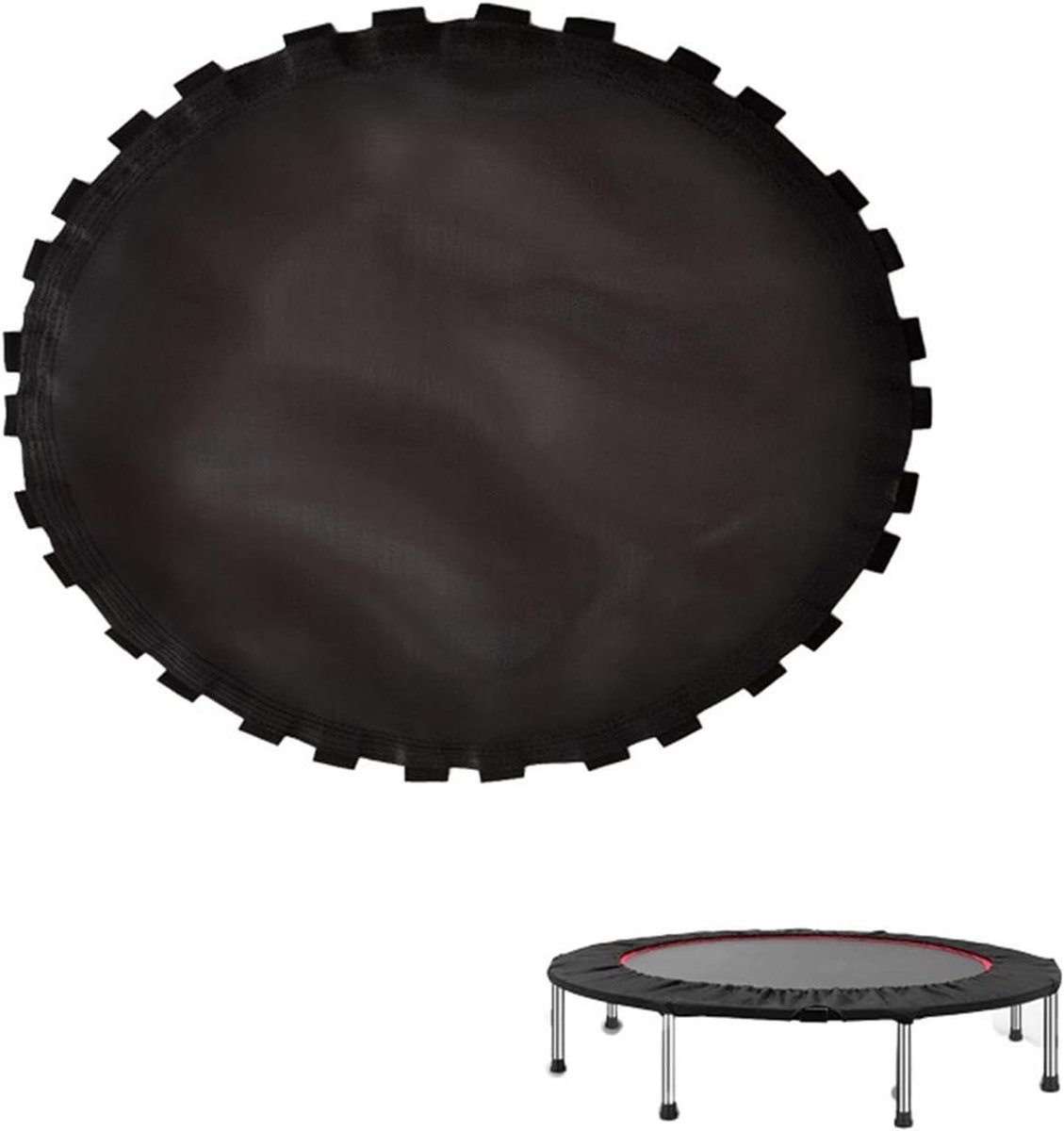 Vervangende Springmat - Trampoline Mat - Buitenplezier Vergroten - UV Waterbestendig - Ronde Outdoor - Zwart