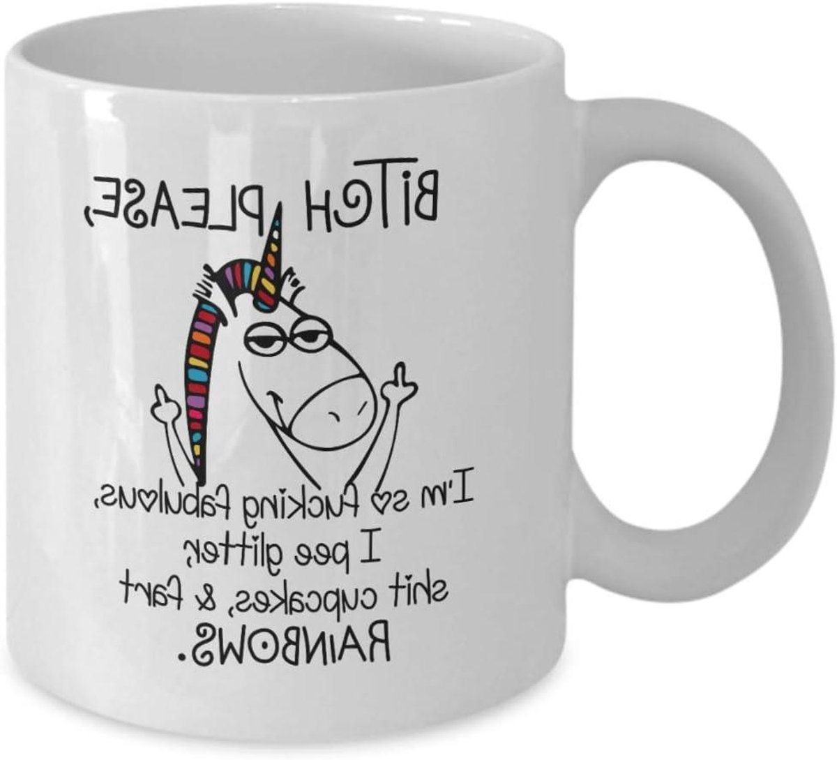Keramische Mok - Koffie Beker - Ochtendkoffie Genieten - Dubbelzijdig Bedrukt - 325 ml - Wit