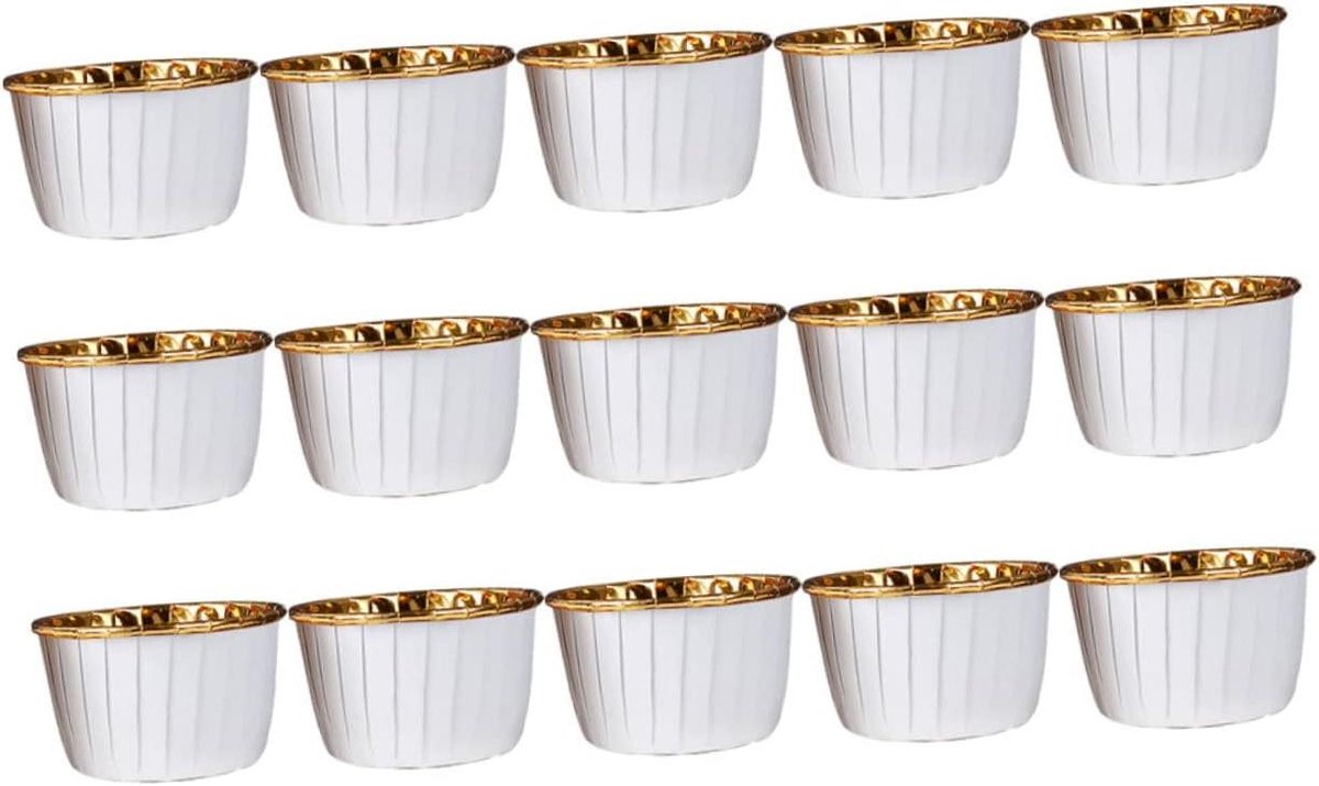 Cupcakevormpjes Bakken - Muffin Liners - Desserts Maken - Hoge Temperatuur - 50 Stuks - Goud