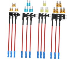 Zekering Adapter Set - Auto Zekering Tappen - Elektrische Installatie - Onschadelijke Montage - 12 Stuks - Multicolor