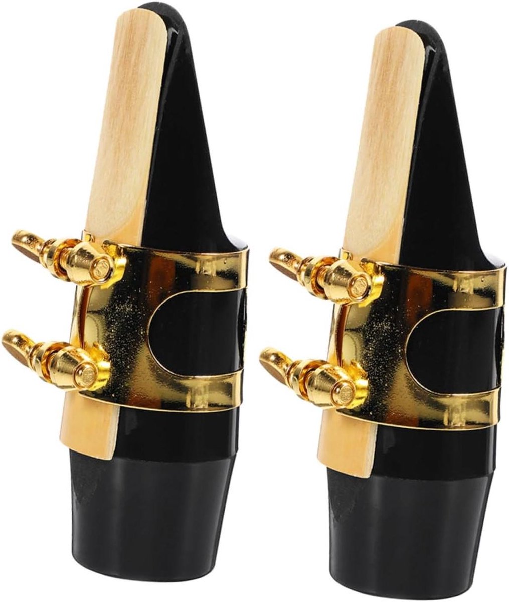 Saxofoon Mondstuk - Accessoires Set - Muziek Maken - Verbeterde Klankkwaliteit - 2 Stuks - Zwart