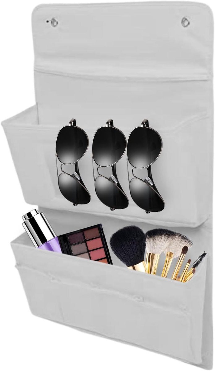 Wandzak Organizer - Hangbare Opbergzak - Ruimte Besparen - Boorvrije Montage - 40x63 cm - Grijs