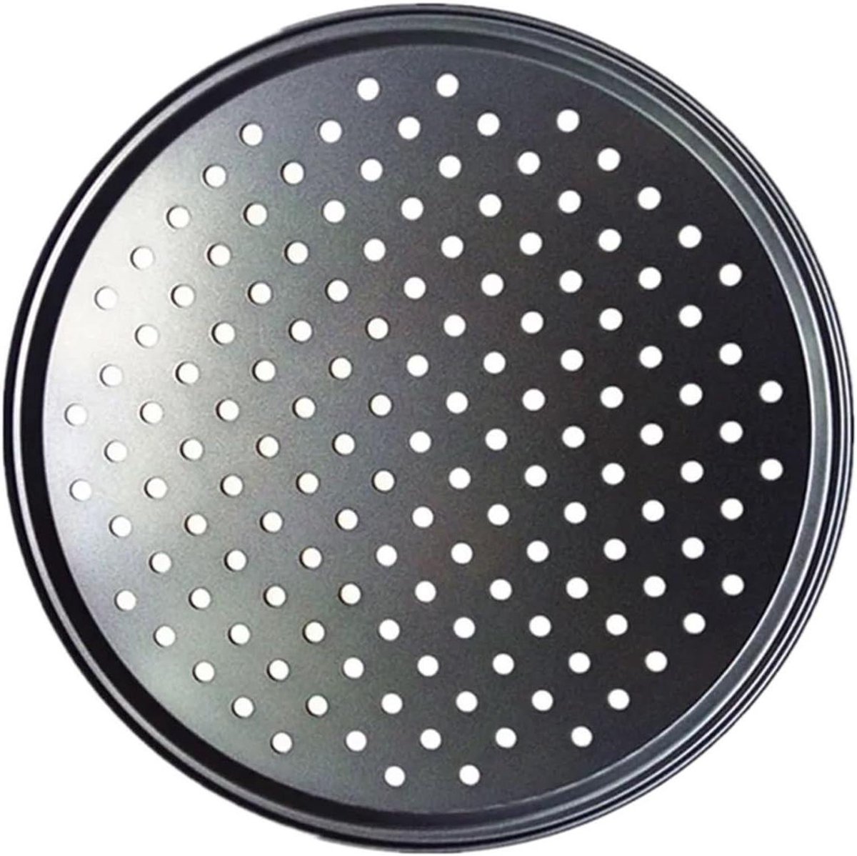 Pizza Bakplaat - Geperforeerde Pan - Knapperige Pizza Bakken - Antiaanbaklaag - 26 cm - Zwart