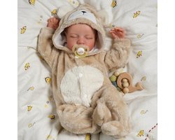 TEKROA® Levensechte Reborn Babypop Jongen - 48 cm - Babypoppen - Handgemaakt & Realistisch - Zacht Vinyl - Met Accessoires, Fopspeen & Kleding
