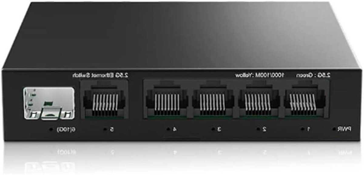 Netwerkschakelaar 5 Poorten - Ethernet Switch - Netwerk Uitbreiden - 25G Snelheid - Onbeheerd - Zwart