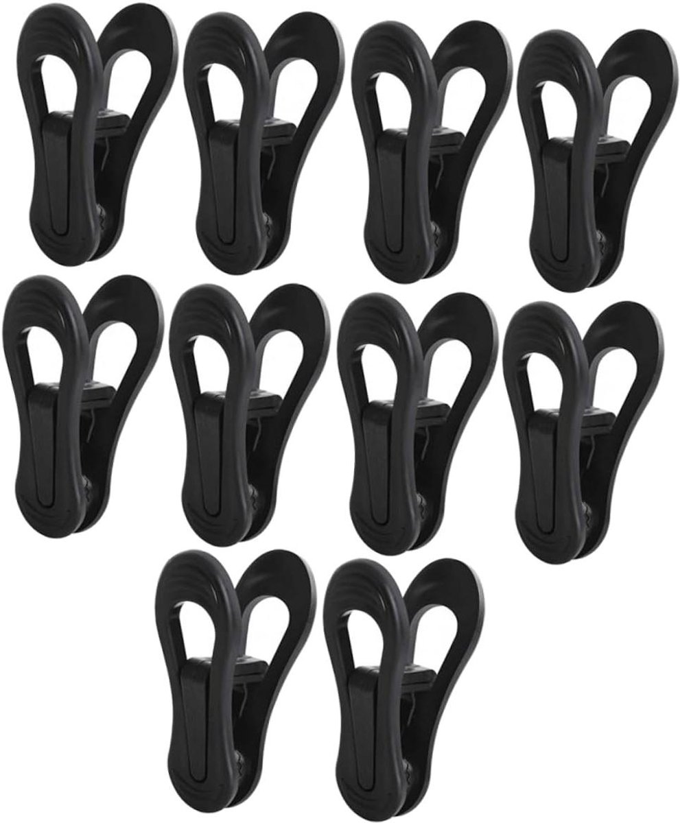 Wasknijpers - Handdoekclips - Kleding Drogen - Antislip Ontwerp - 10 Stuks - Zwart