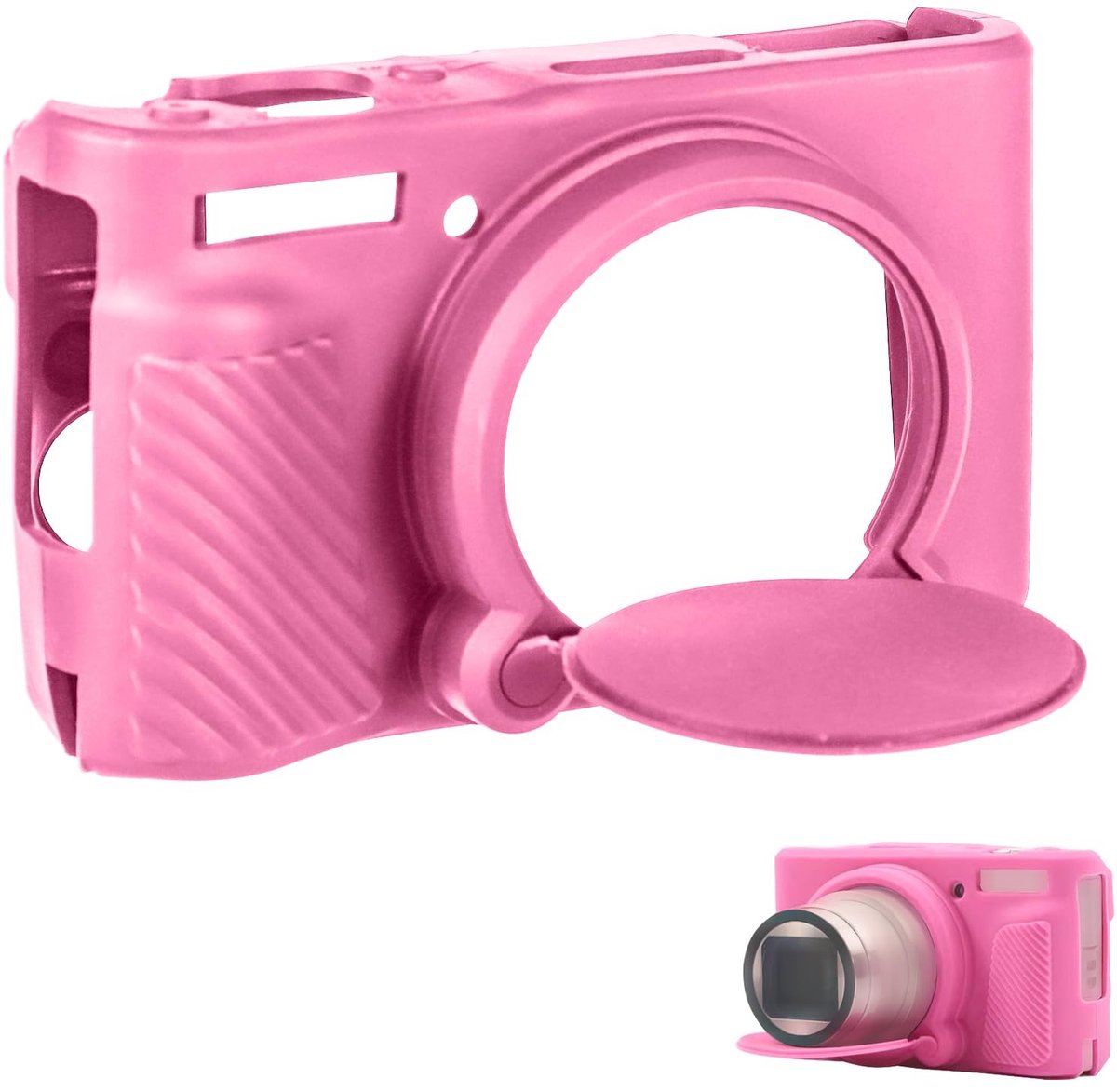 Dailygoods - Dailygoody - Siliconen Hoes - Bescherming - Roze - Camera Accessoire - Geschikt voor Canon SX730/SX740 - Digitale camera hoes