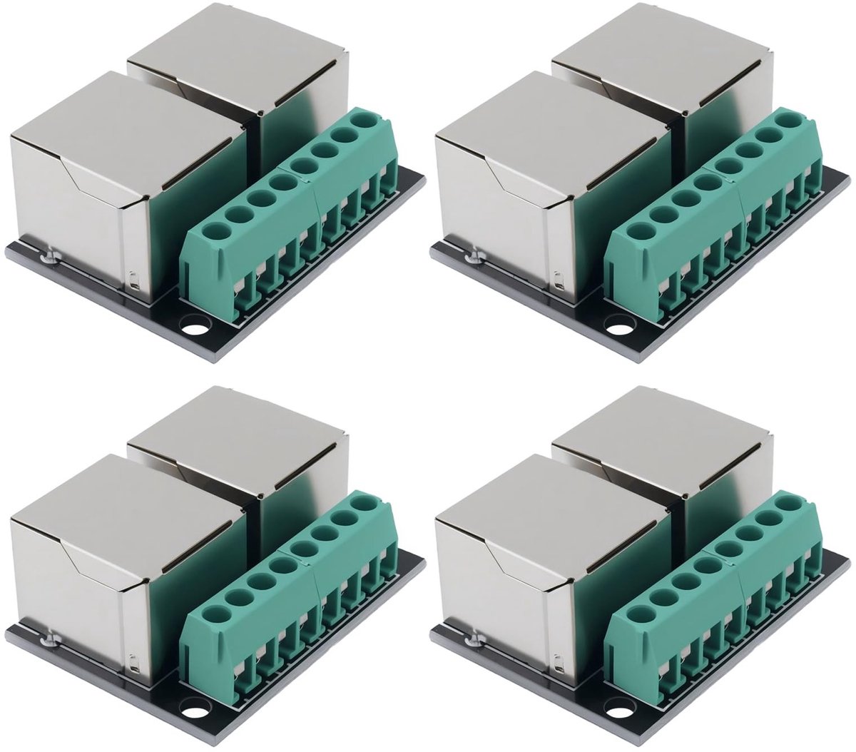 Dailygoods - RJ45 Ethernet Dual Socket Connector voor Doe-Het-Zelf Projecten