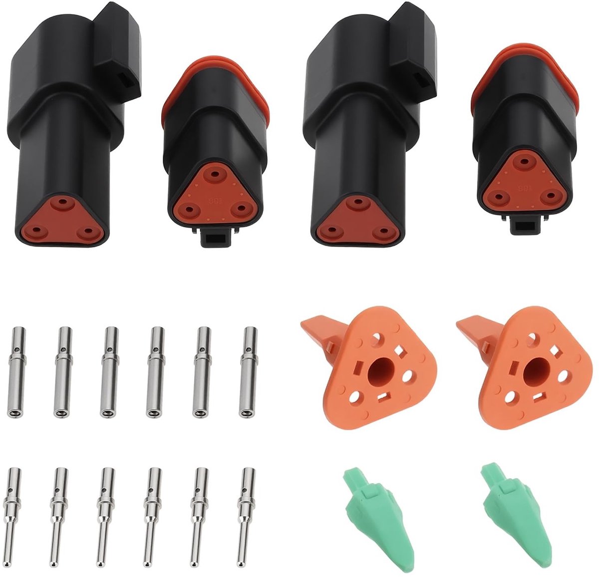 Dailygoods - Waterdichte Connector Kit met 3-Pins Aansluitingen (2 Paar)