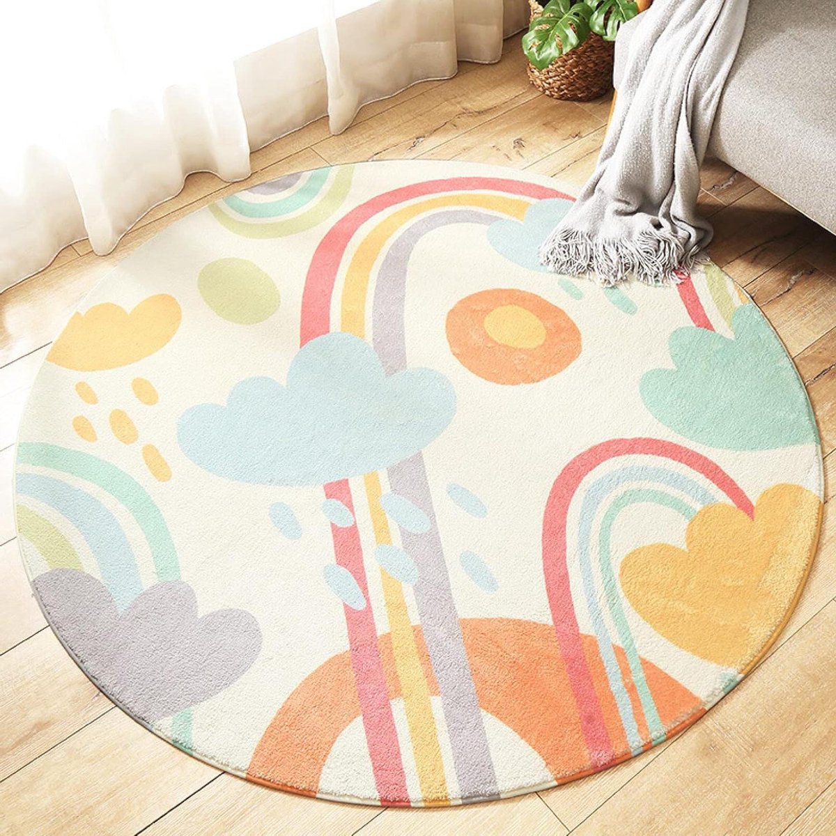Rond Vloerkleed - Zachte Vloerbedekking - Woonkamer Decoratie - Antislip Onderkant - Diame