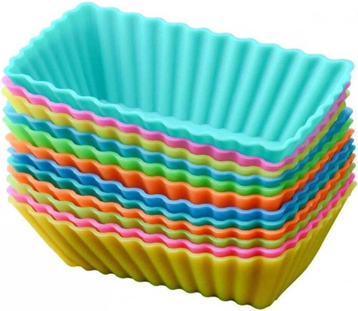 Siliconen Bakvorm - Mini Brood Tin - Cakes Maken - Flexibel Anti-aanbak - 10 Stuks - Wit