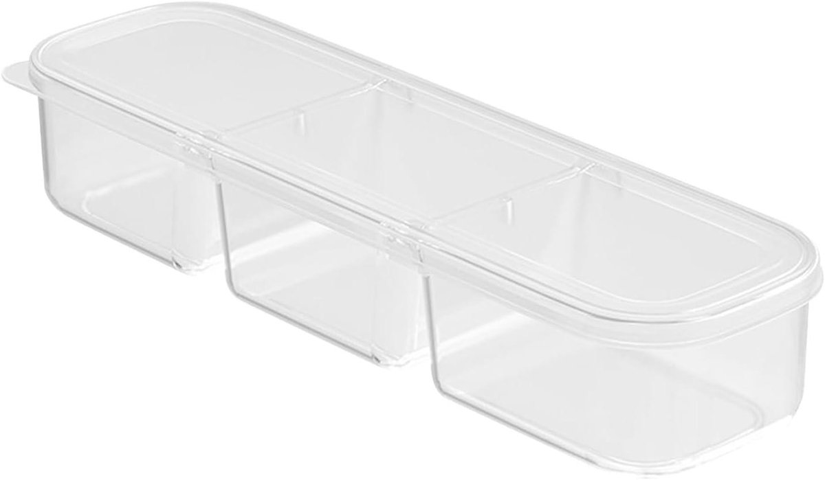 Koelkast Organizer - Voedsel Opslag - Maaltijd Voorbereiding - Verzegelde Bescherming - 28 cm Lengte - Transparant