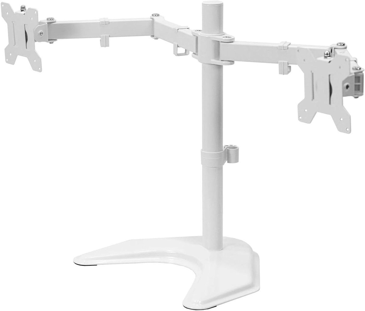 Dubbele Monitor Standaard - Bureauhouder - Multitasken - Desktopbevestiging - Tot 32 inch - Wit