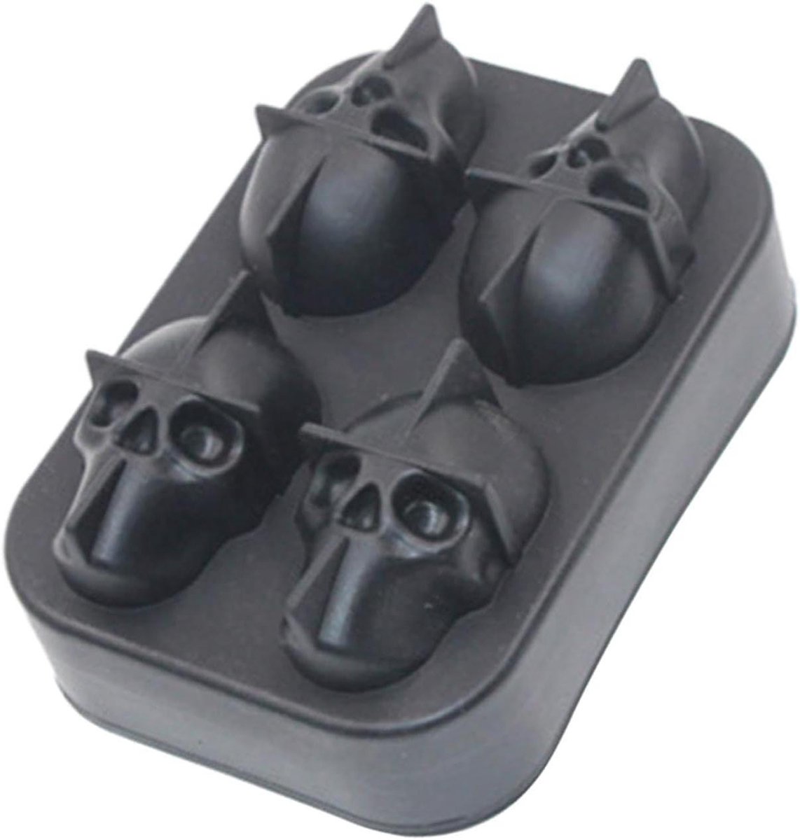 IJsmaker Bakje - Schedel Mal - Dranken Koelen - Herbruikbaar Siliconen - 12 x 8 x 4.5 cm - Zwart