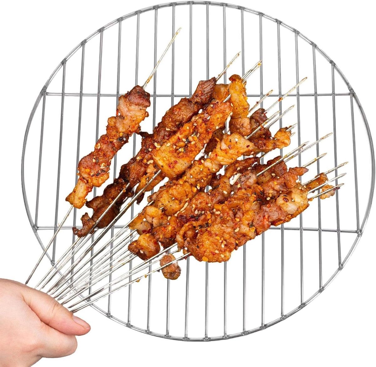 Rond Grillrooster - Bakplaat - Buiten Koken - Roestvrij Staal - 30 x 340 mm - Veelkleurig