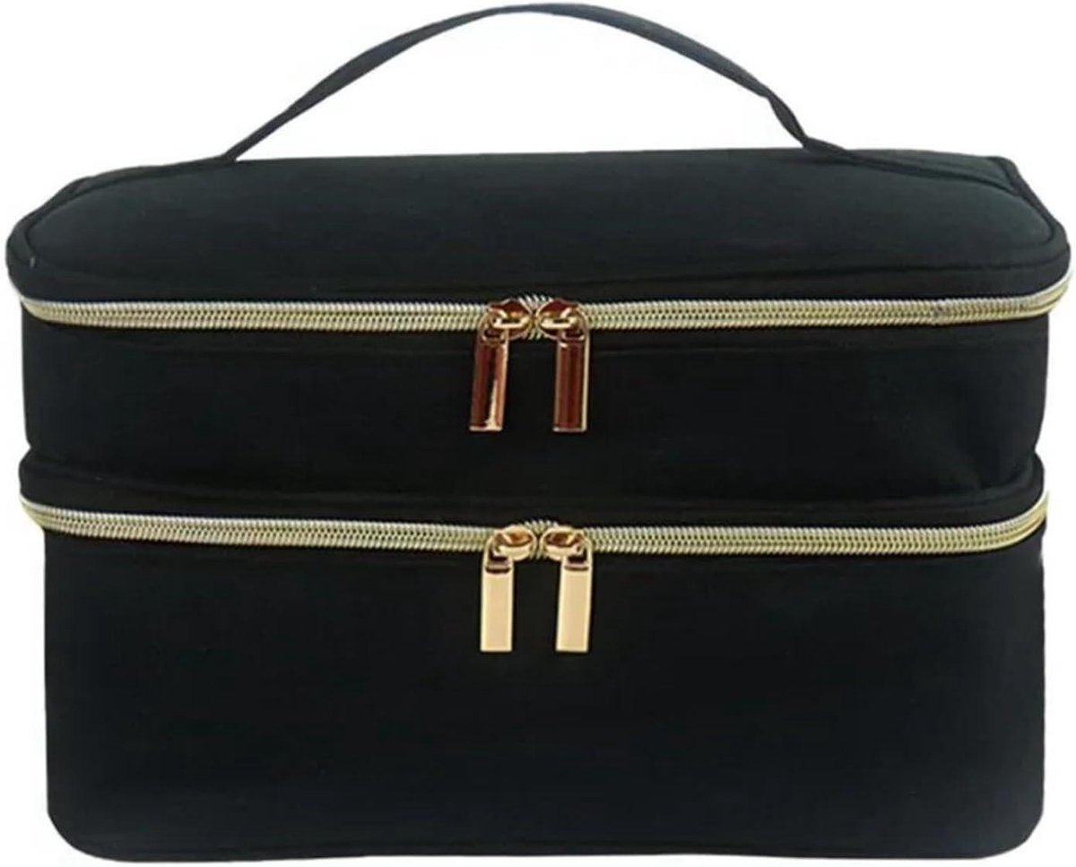 Naaikist Organizer - Opbergtas Hobby - Hobby Benodigdheden - Dubbele Laag - 28 cm Lengte - Zwart