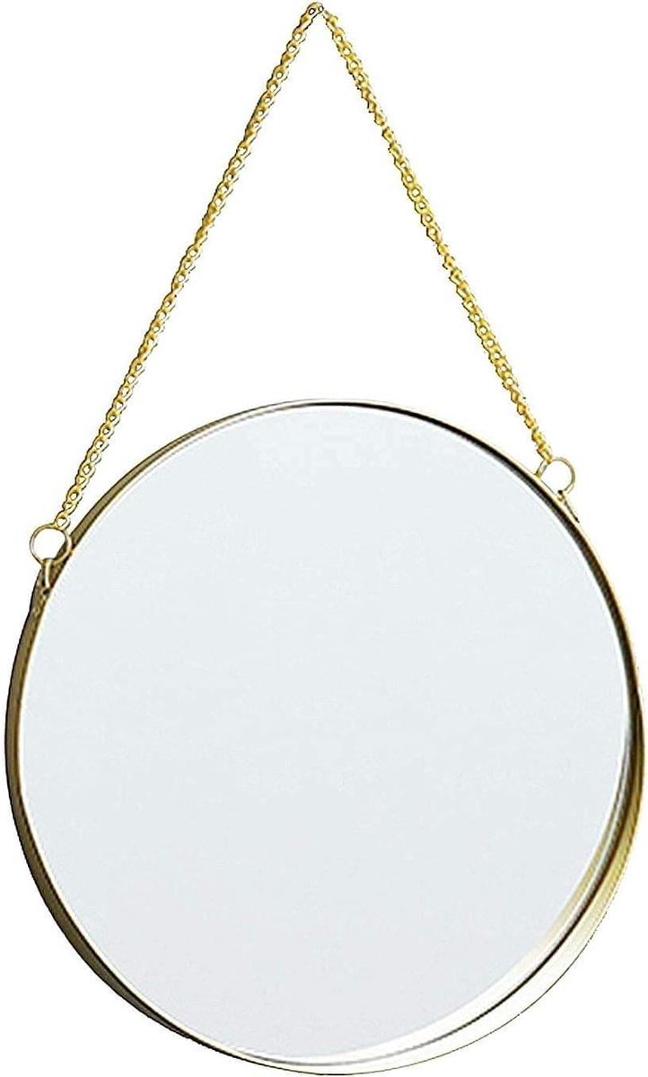 Make-up spiegel - Wandspiegel Smeedijzer - Zelfverzorging - Metalen frame - 20cm - Goud