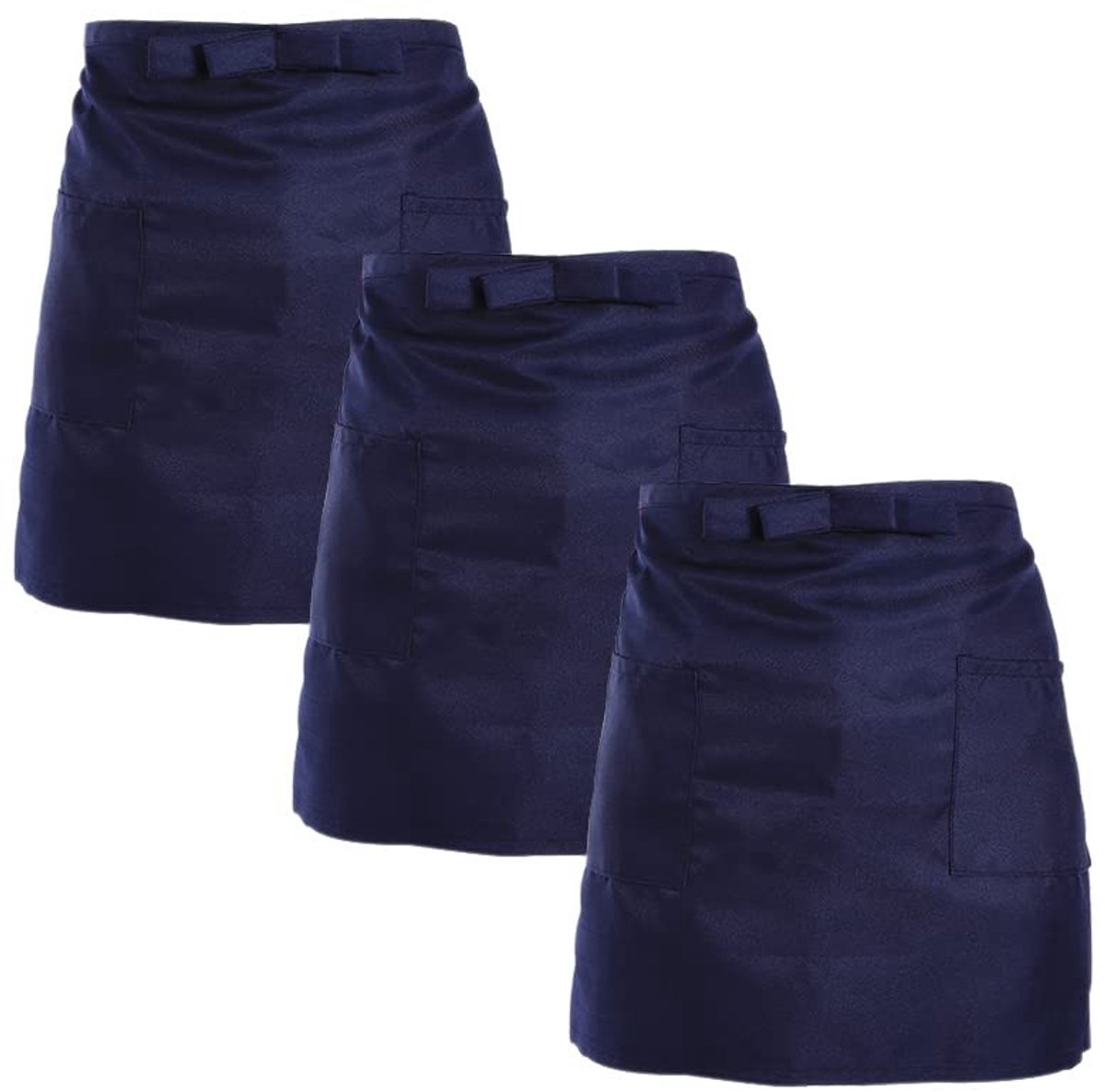 Dailygoods - Half Kort Tailleschort voor Obers en Keukenpersoneel (3-Pack)