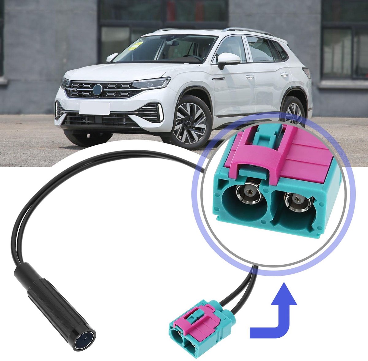 Dailygoods - Auto Antenne Adapter Dubbele Fakra naar DIN Vrouwelijk