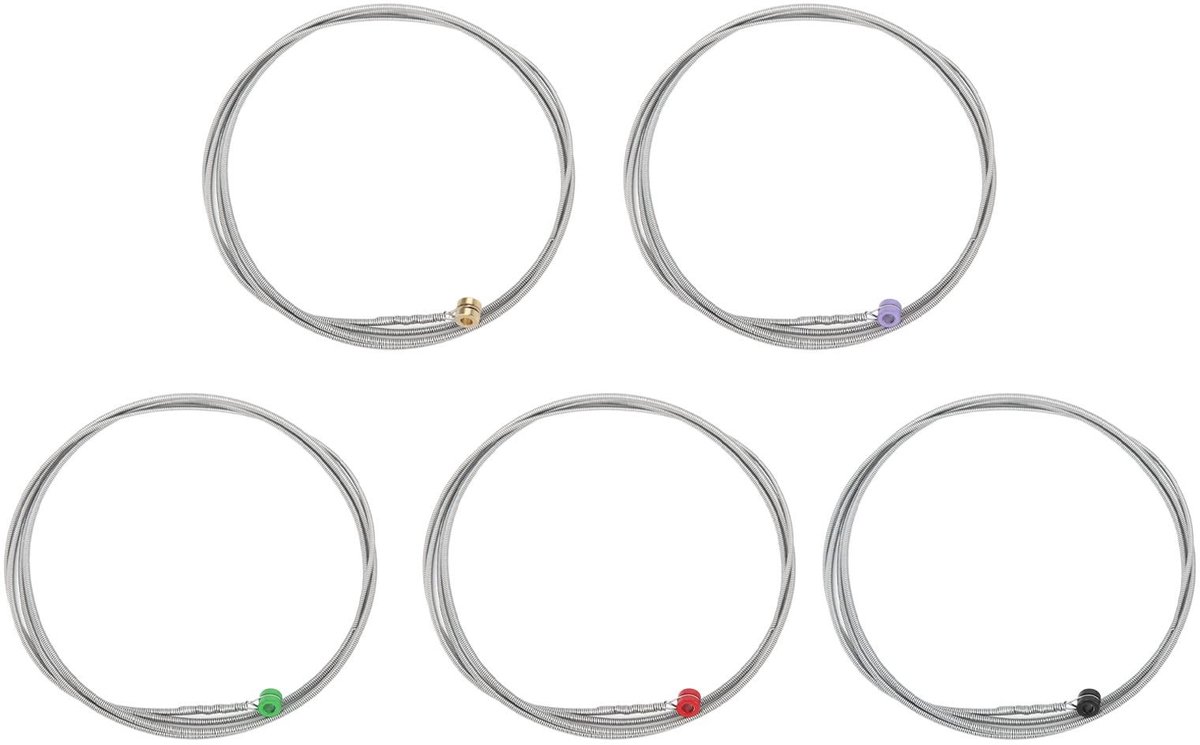 Dailygoods - Set van 5 Elektrische Bas Snaren met Kleurrijke Balhoofd