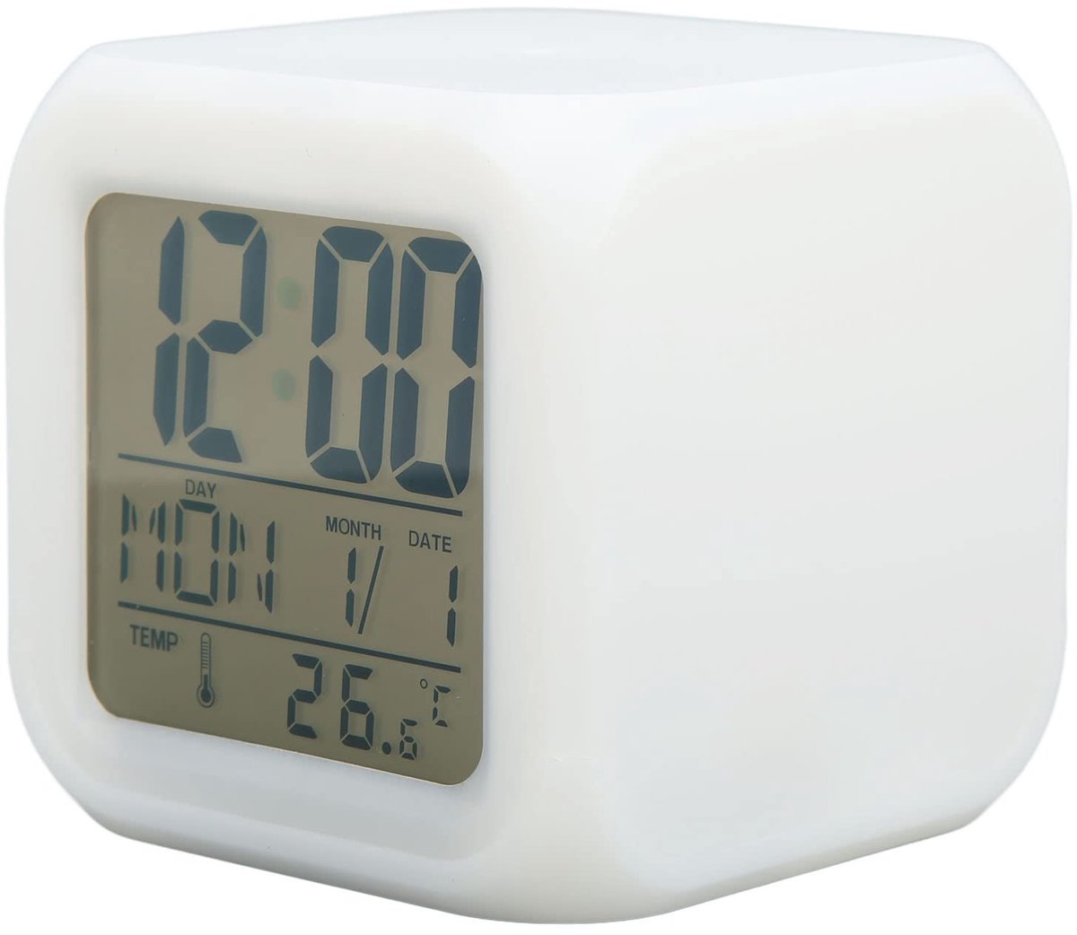 Dailygoods - Digitale Wekker met 7 Kleuren Nachtlampje en Temperatuurweergave