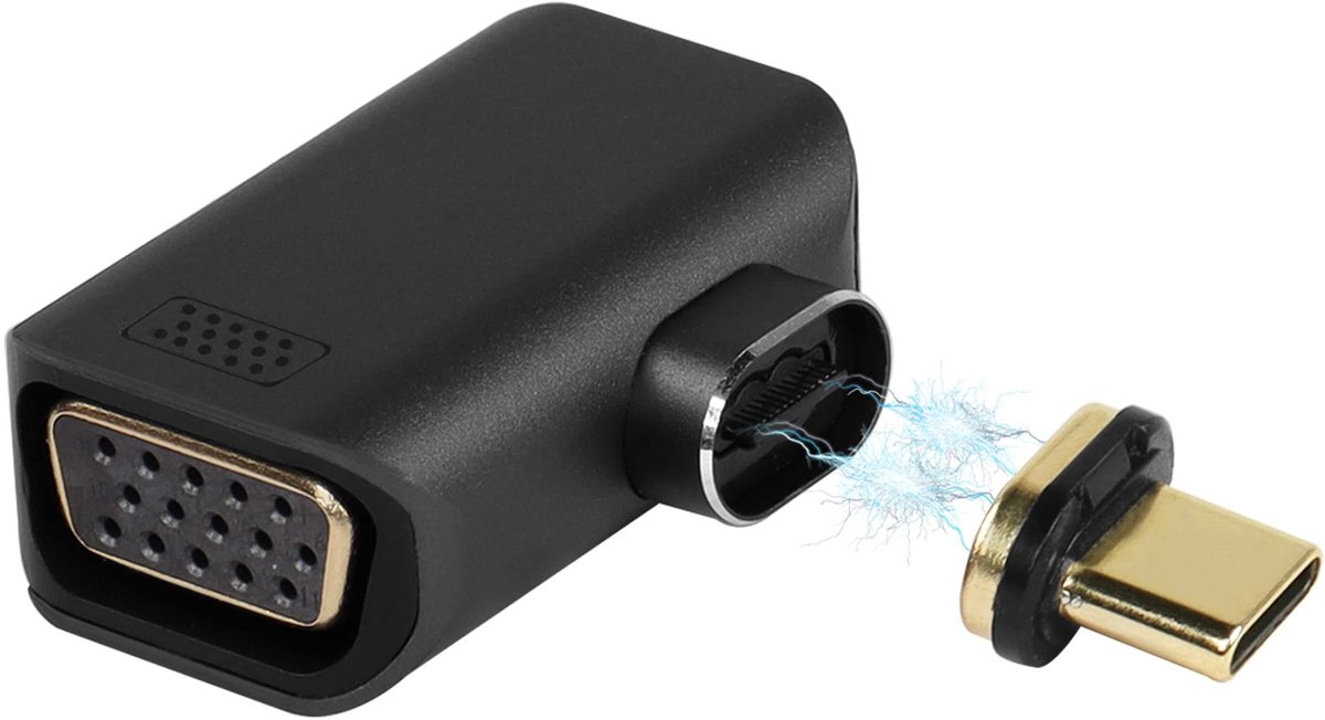 Dailygoods - USB C naar VGA Magnetische Adapter 90 Graden
