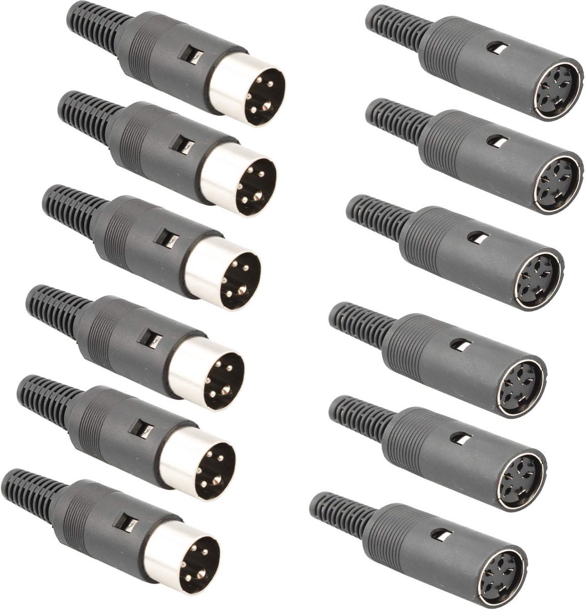 Dailygoods - 12 stuks 4-polige DIN Stekker en Bus voor Audio Kabelaansluiting