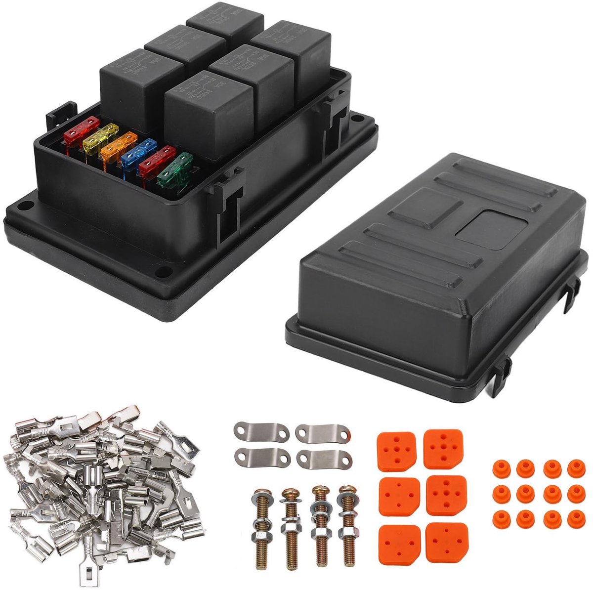 Dailygoods - Dailygoody - Waterdichte Relaisbox 24V met 6 Pins en Fuses voor Auto, Truck en Boot
