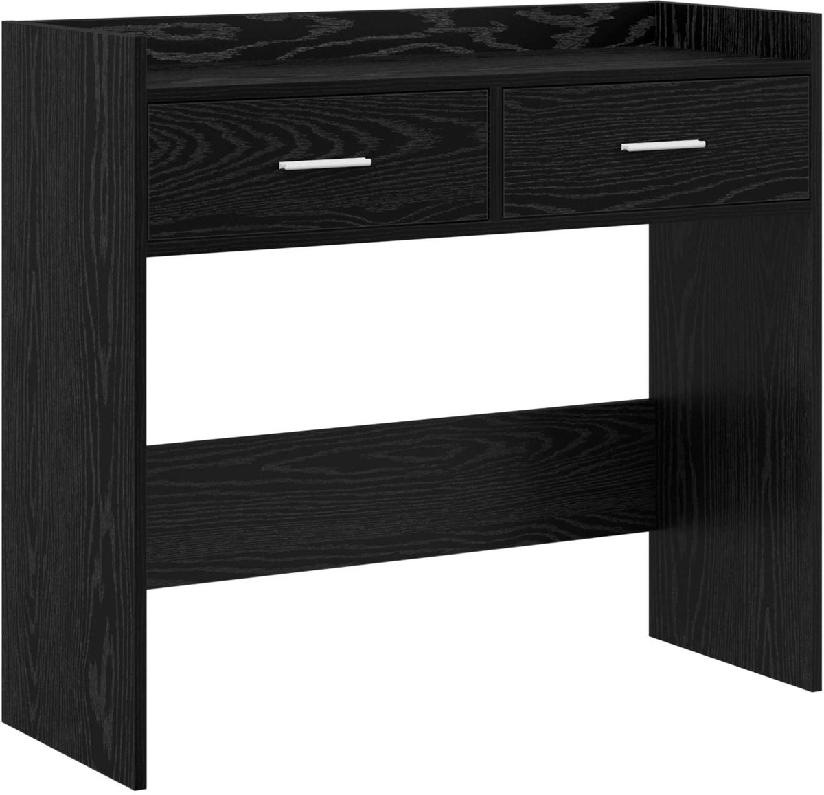vidaXL Wandtafel - Zwart - eiken - 90 - x - 35 - x - 80 - cm - Bewerkt - hout Zwart eiken